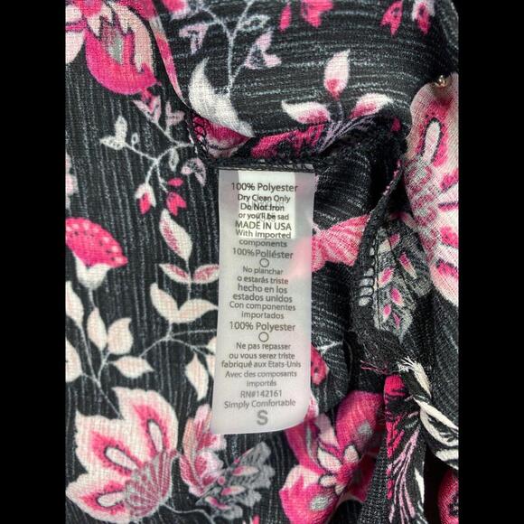 LulaRoe Womens Black Floral Vest Maxi Pink Flowers Sleeveless NWT Size Small - Picture 7 of 11